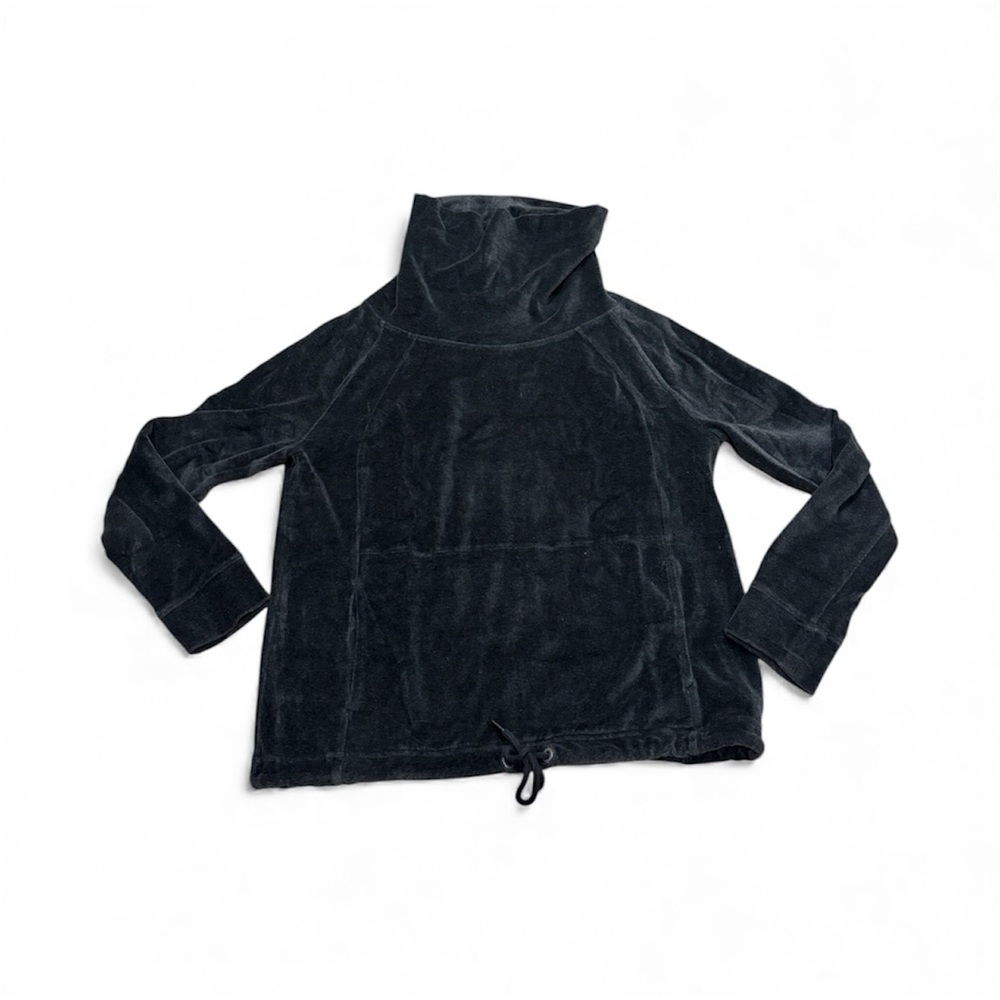 Athleta Charcoal Velour Funnel Neck Pullover - Picture 4 of 5
